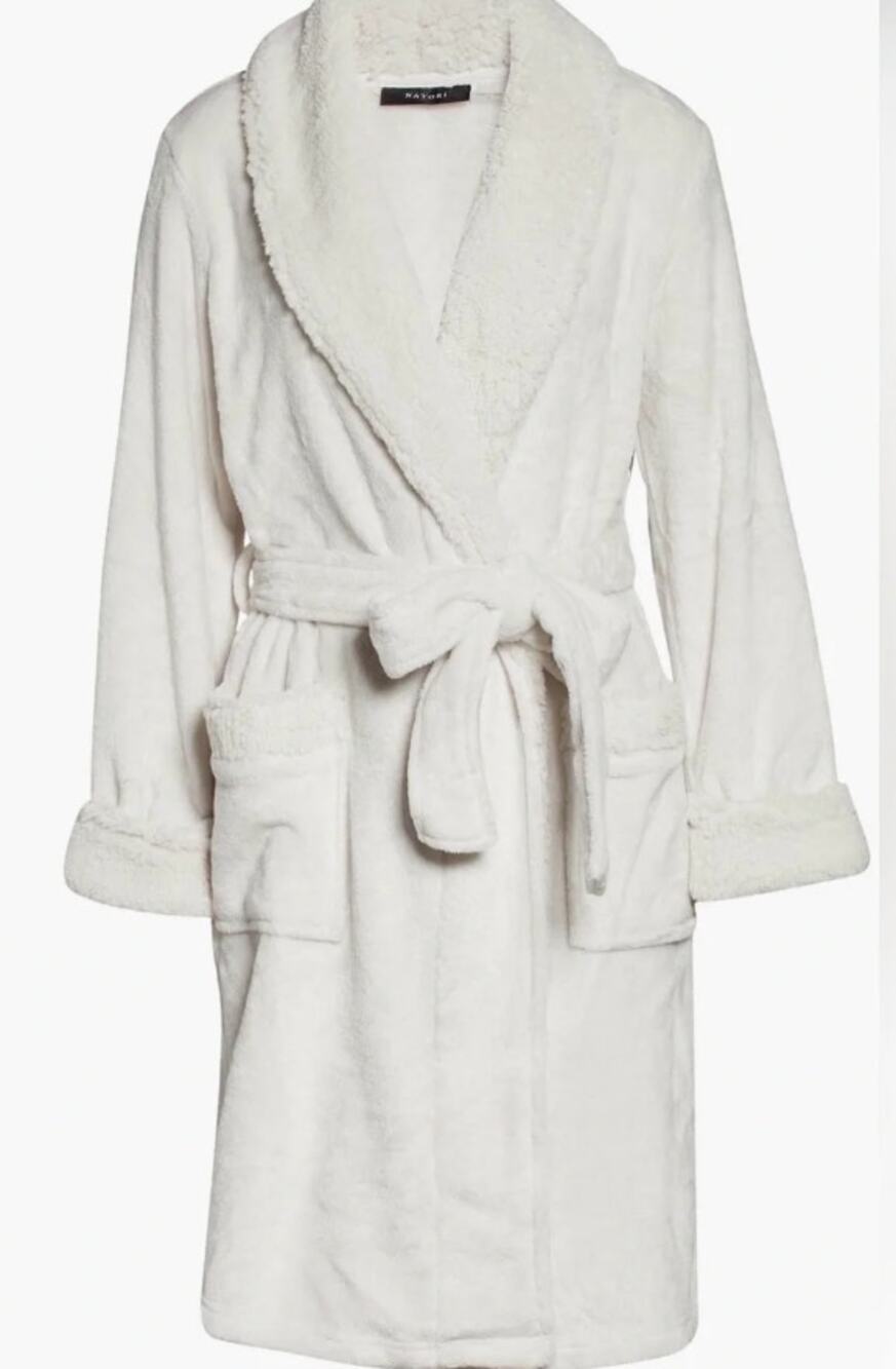 Natori Plush Fleece Robe S NWOT White Cream Cozy Lounge Comfort